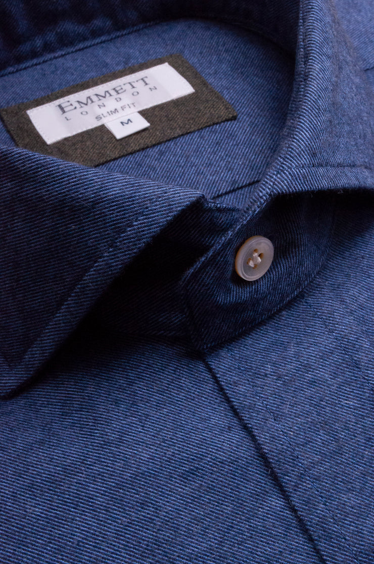 Mid Blue Cotton Cashmere Shirt