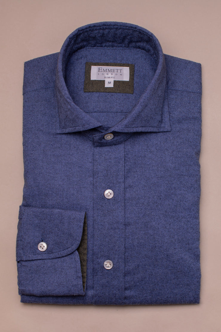 Mid Blue Cotton Cashmere Shirt