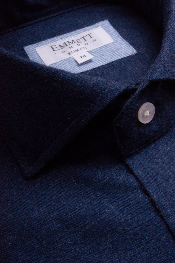 Navy Cotton Cashmere Shirt