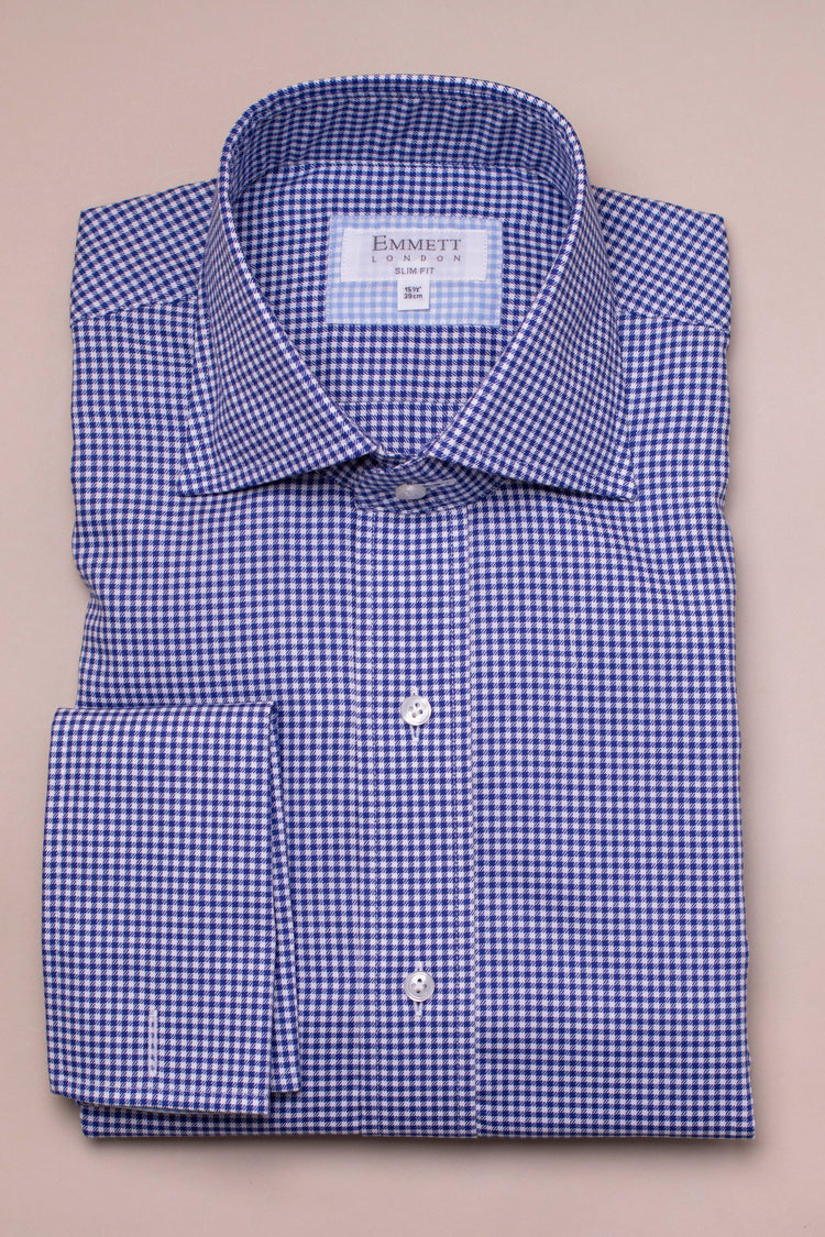 EMMETT buy LONDON Mens Blue Houndstooth Shirt Size 16