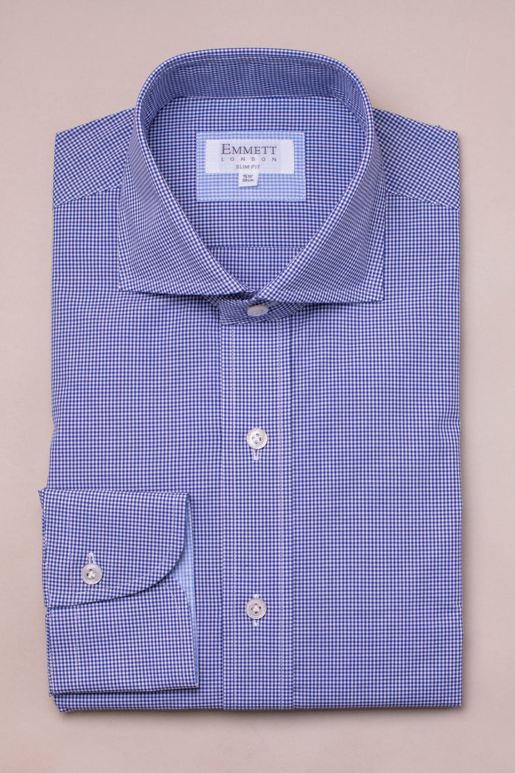 Dark Blue Gingham Shirt