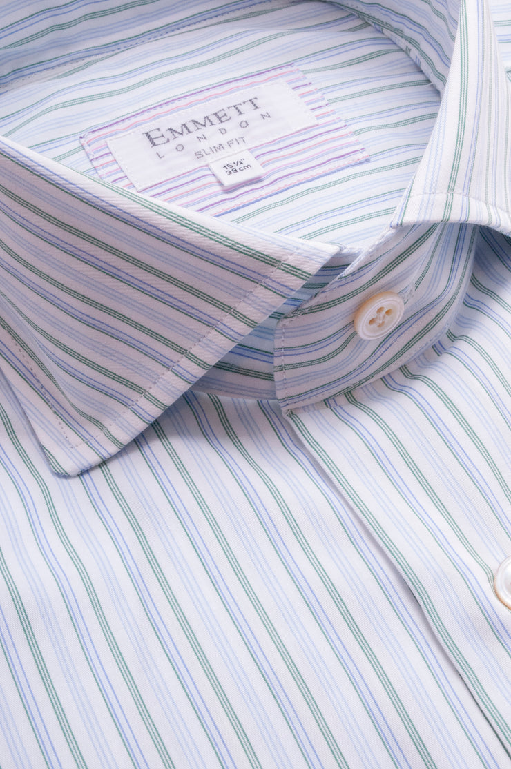 Fine Light Green Striped Shirt