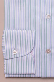 Fine Light Green Striped Shirt