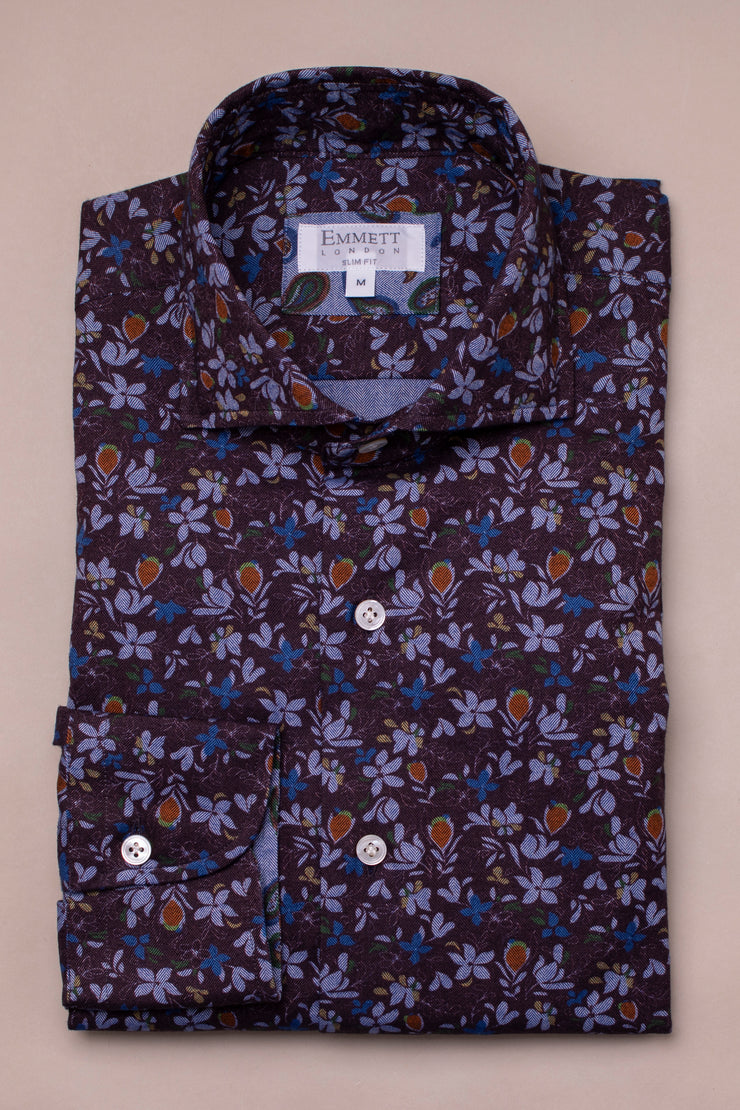 Winter Floral Brushed Cotton Shirt