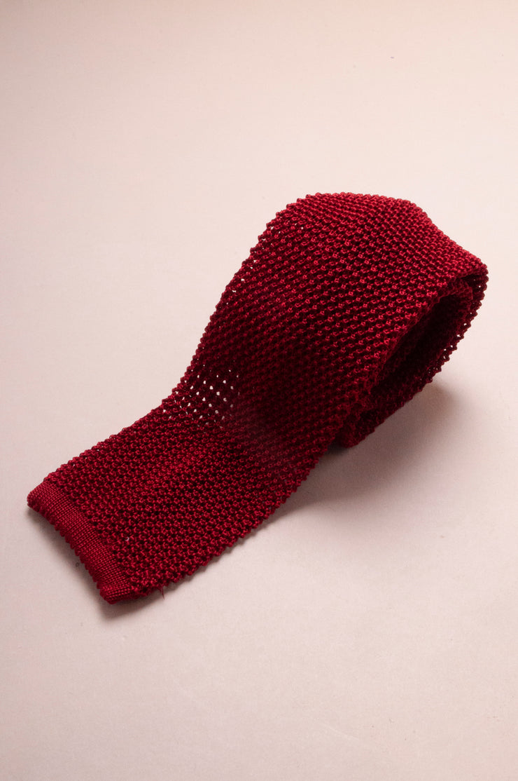 Red Knitted Silk Tie