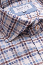 Brown And Blue Mixed Check Shirt