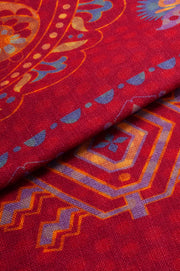 Reversible Red And Yellow Design Scarf