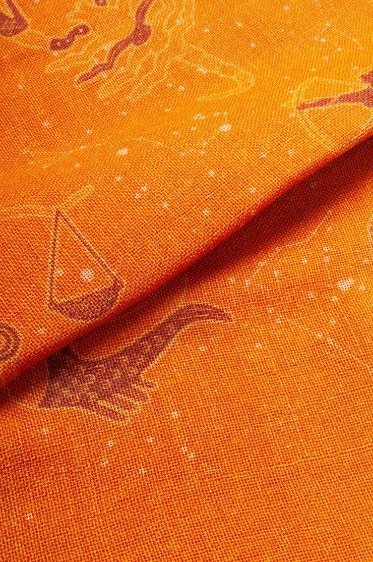 Yellow Astrology Print Wiool Scarf