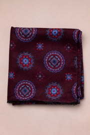 Dark Burgundy Geometric Viscose Scarf