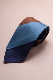 Blues And Brown Silk Tie