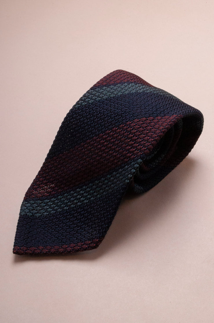 Green On Blue Silk Grenadine Silk Tie