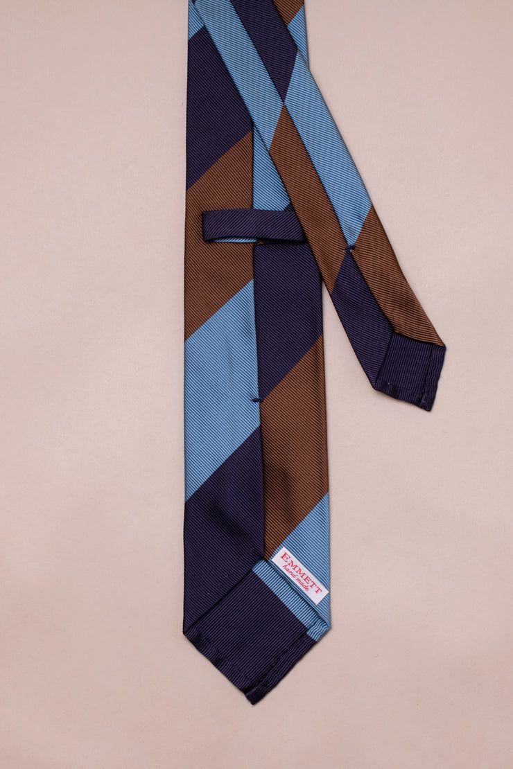 Blues And Brown Silk Tie