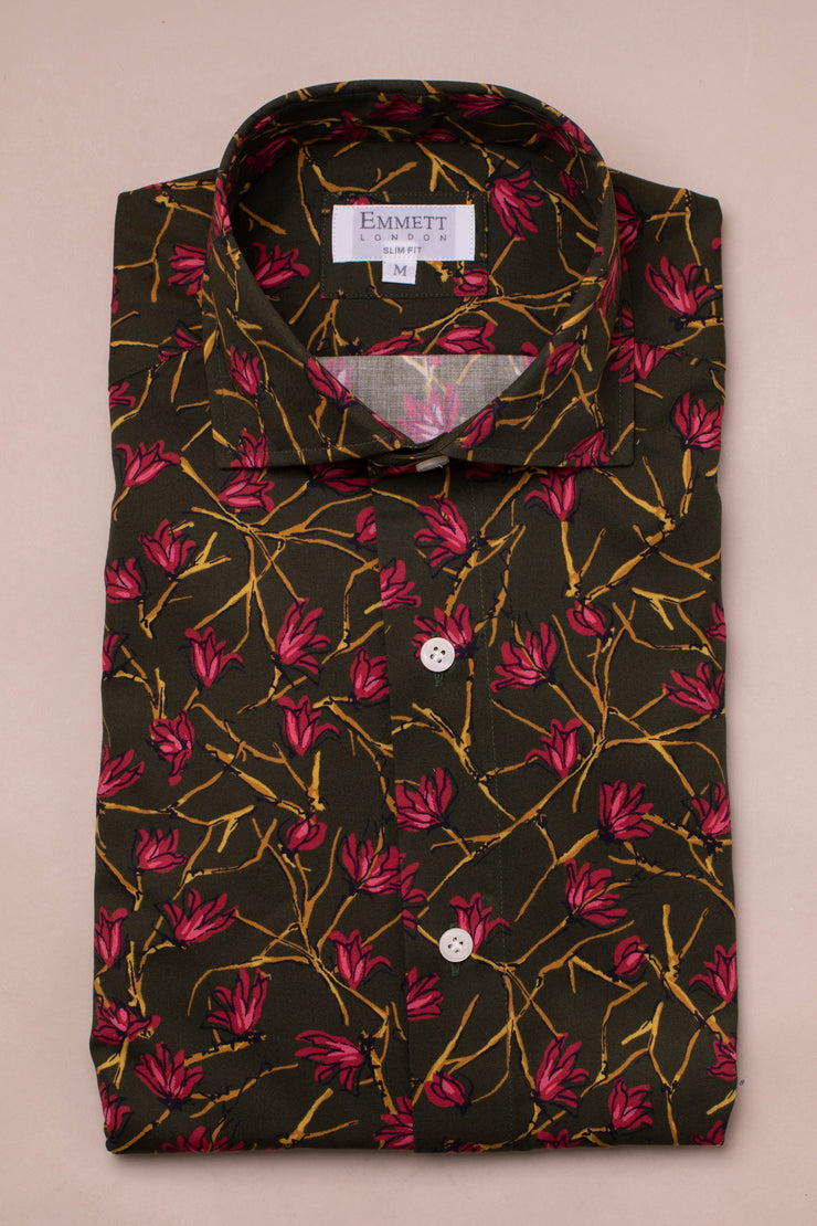 Red Floral Design Shirt