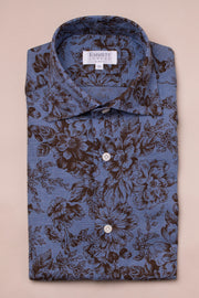 Blue Floral Printed Shirt