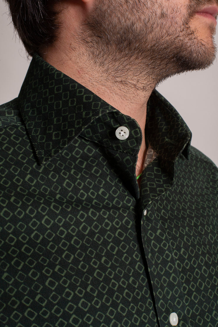 Green Patterned Cord Shirt