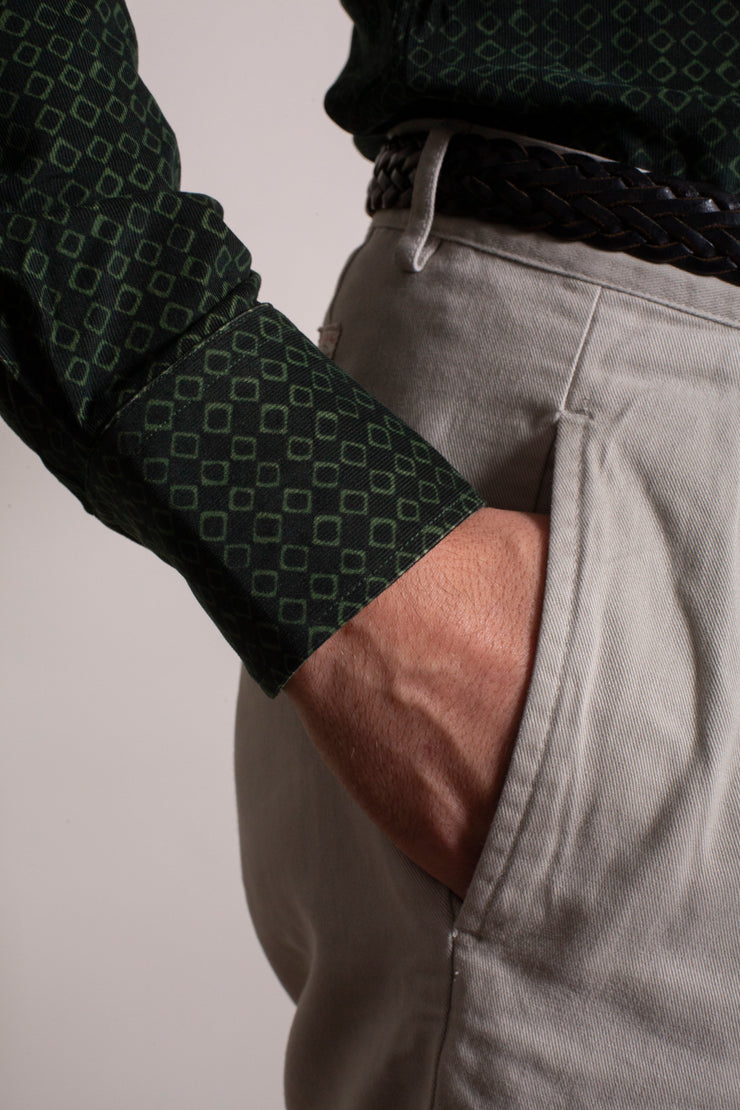 Green Patterned Cord Shirt