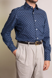 Blue Mixed Square Printed Shirt