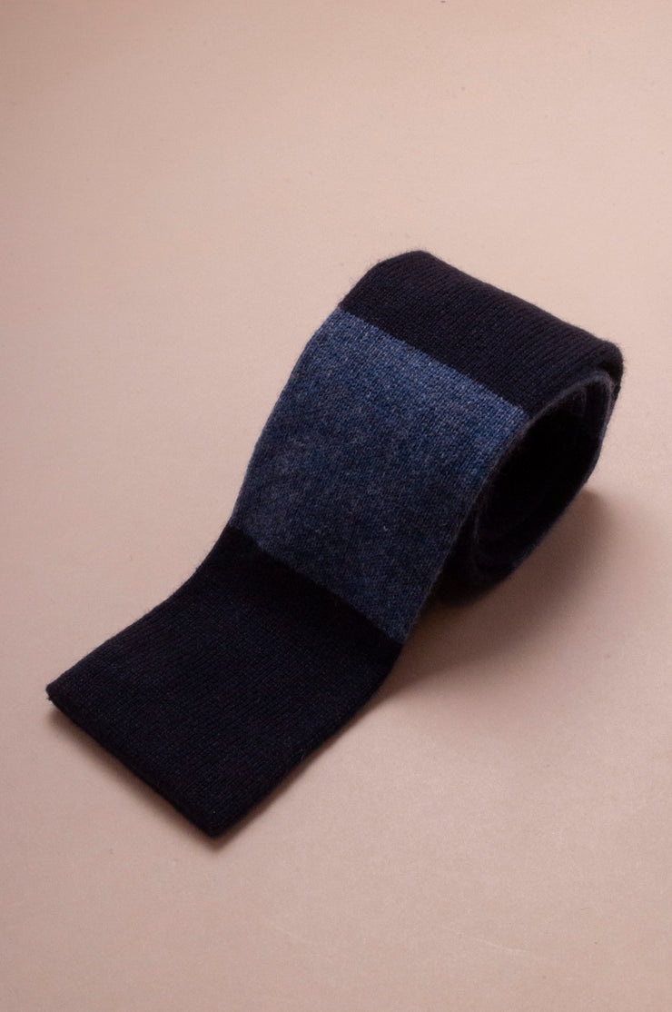 Blue On Blue Cashmere Knitted Tie