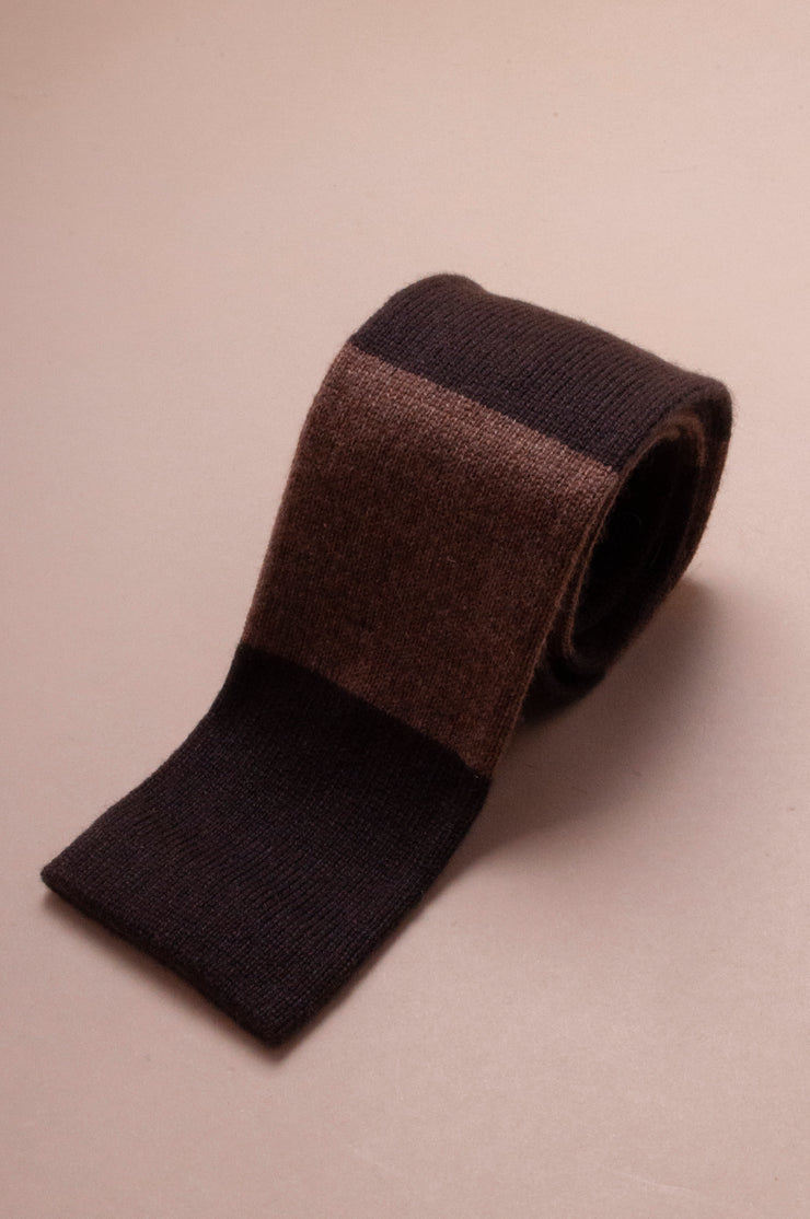 Brown On Brown Knitted Cashmere Tie