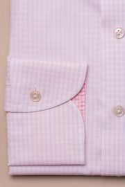 Light Pink On Blue Check Shirt