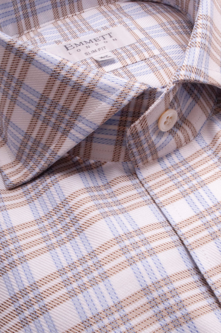 Blue And Brown Checked Shirt