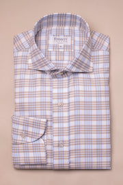 Blue And Brown Checked Shirt