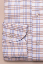 Blue And Brown Checked Shirt