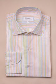 Multi Striped Cotton Silk Blend Shirt