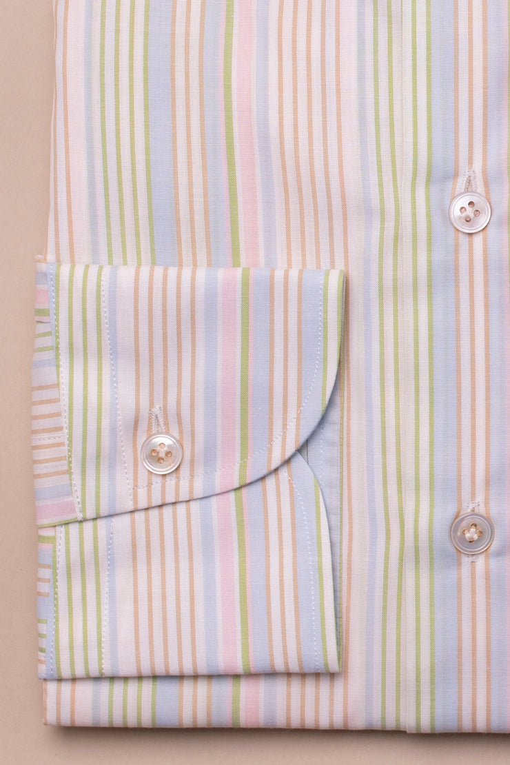 Multi Striped Cotton Silk Blend Shirt