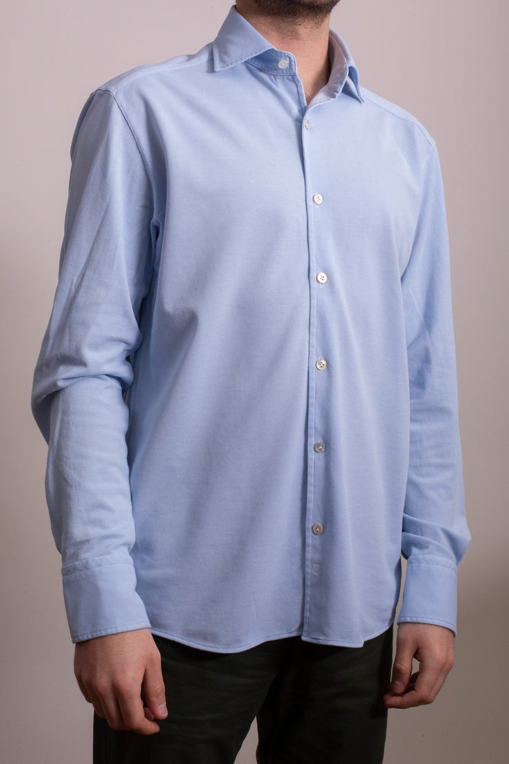 Sky Blue Pique Polo Shirt