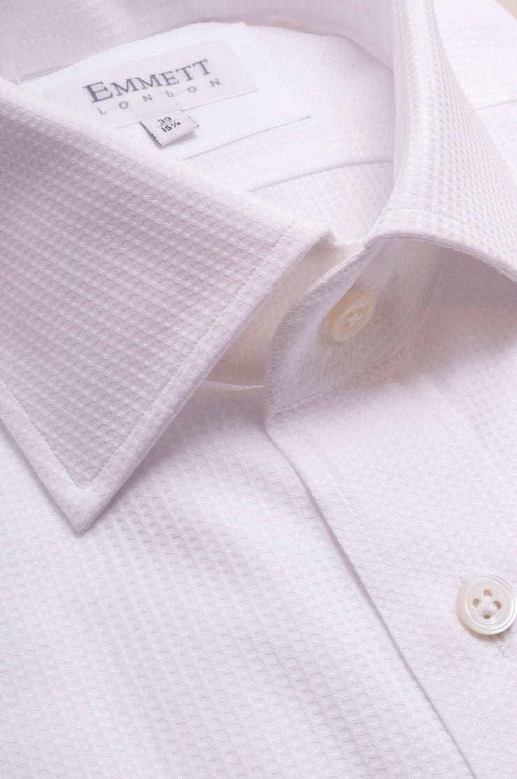 Square Textured White Shirt