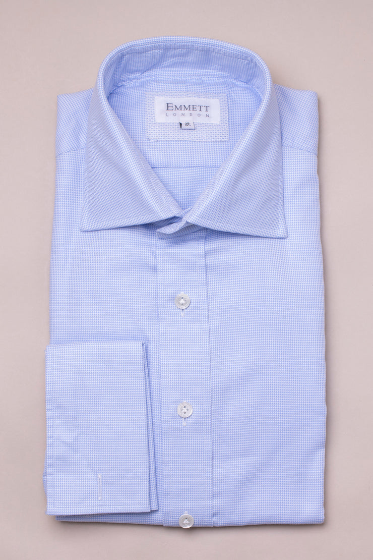 Light Blue Bold Square Textured Shirt