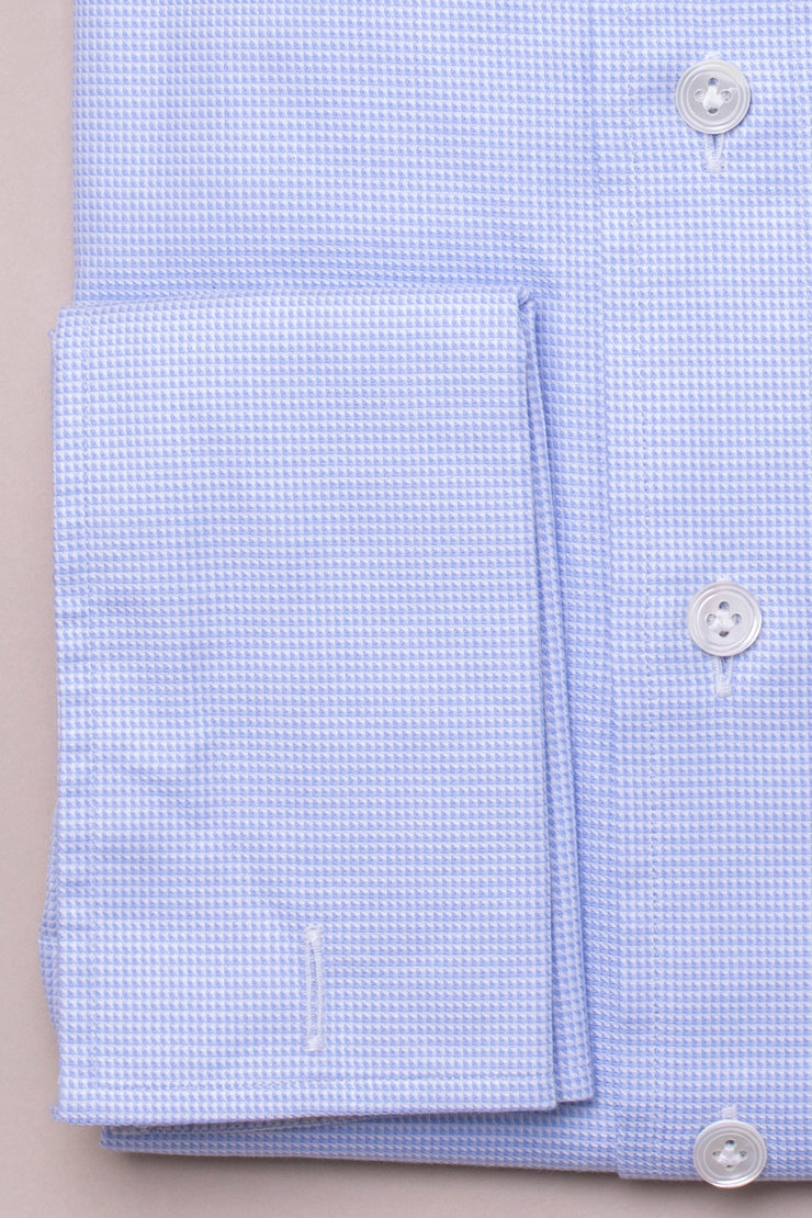 Light Blue Bold Square Textured Shirt