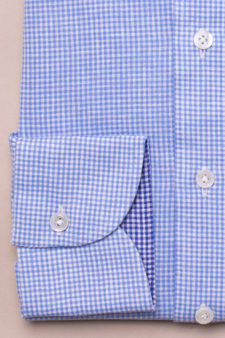 Light Blue Gingham Linen Shirt