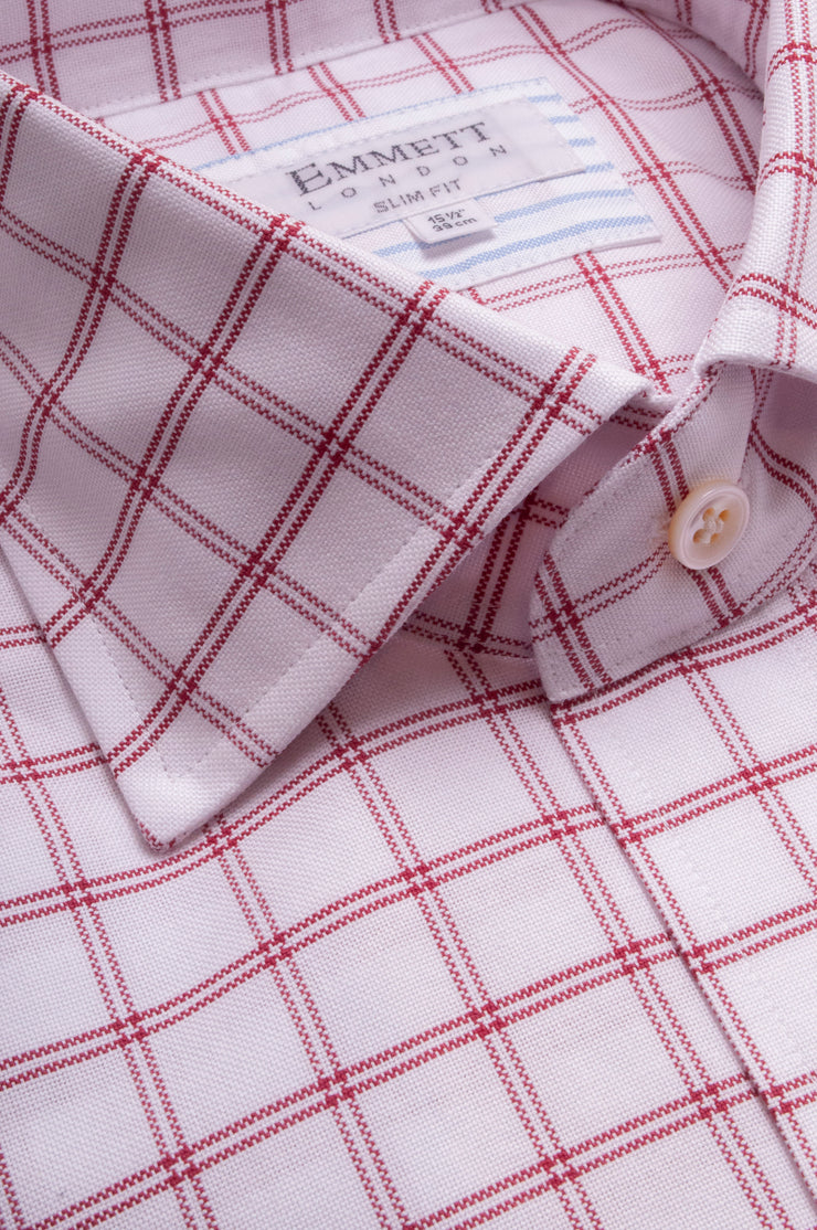 Pink And White Oxford Check Shirt