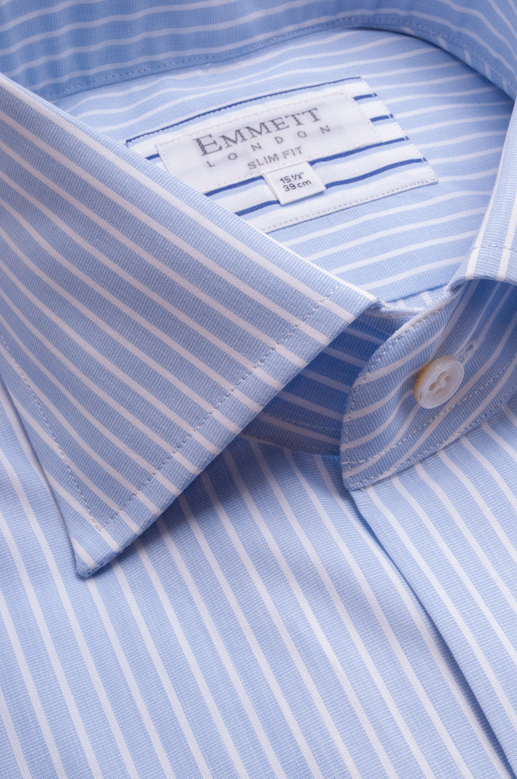 Soft Blue And White Stripe Shirt