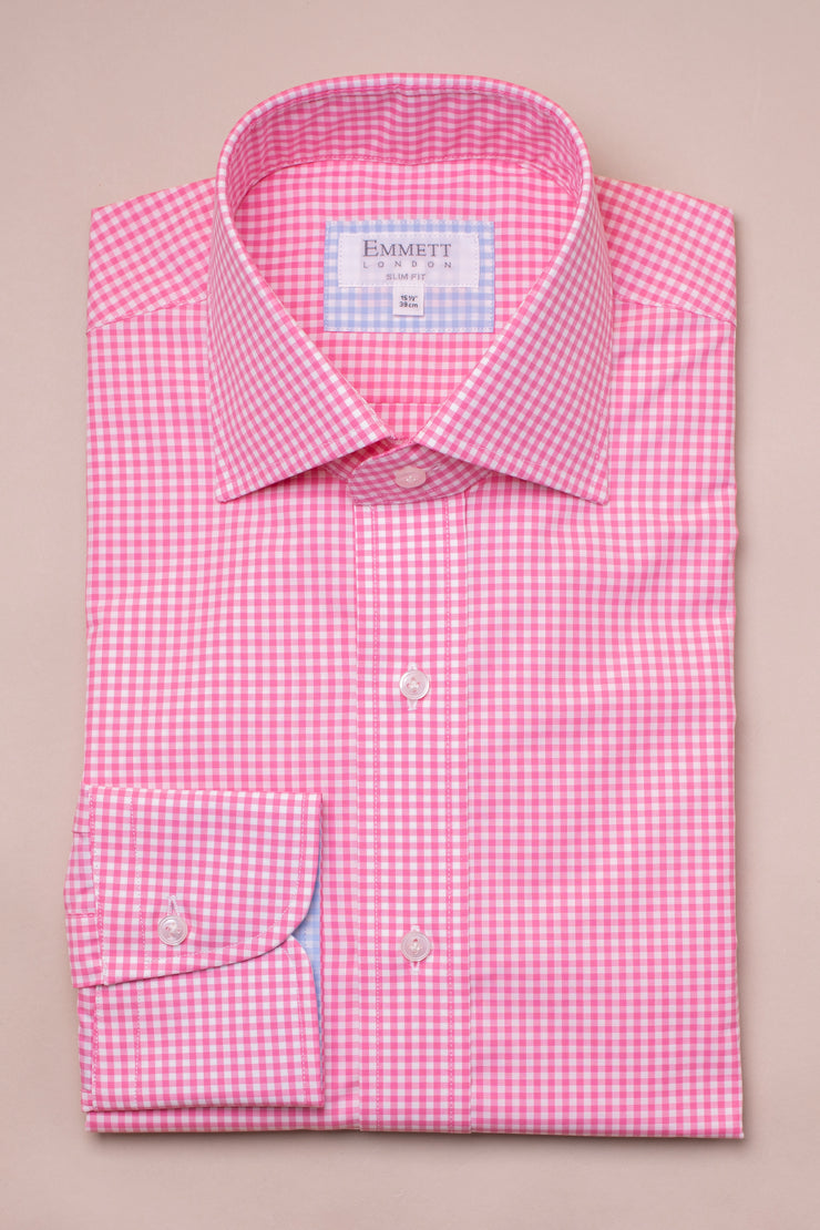 Pink Gingham Check Shirt