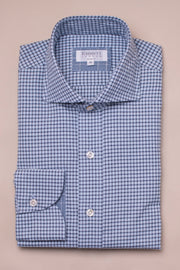 Small Navy Cotton Cashmere Check Shirt