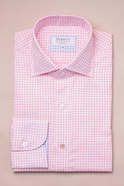 Pink And White Check Oxford Shirt