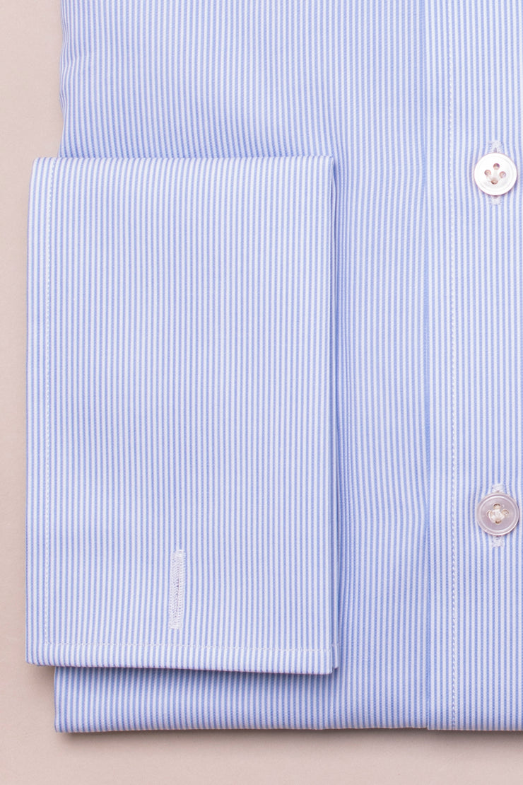 Fine Light Blue Striped Shirt