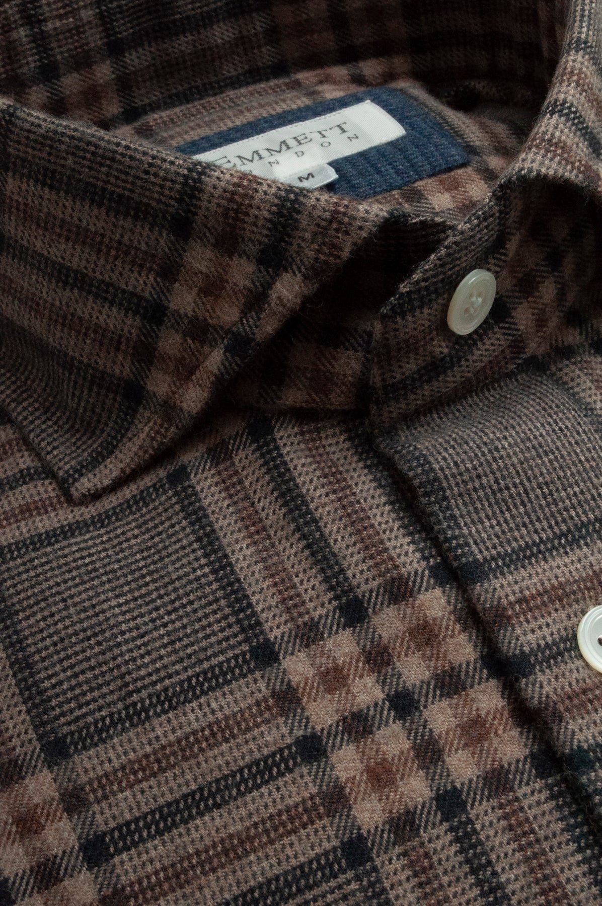 Soft Brown Brushed Cotton Check Shirt – Emmett London