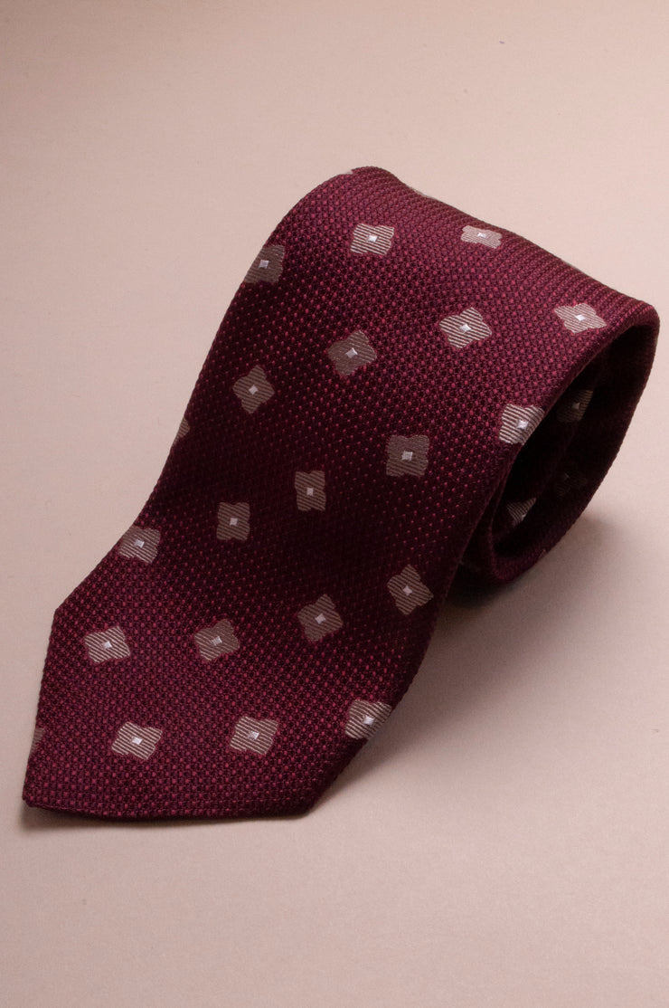 Red Geo Flower Tie