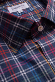 Mixed Check On Soft Blue Shirt